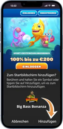 Big Bass Bonanza Shortcut auf Android hinzufügen