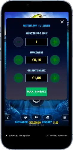 Big Bass Bonanza Einsatz einstellen